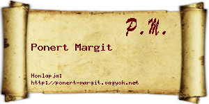 Ponert Margit névjegykártya